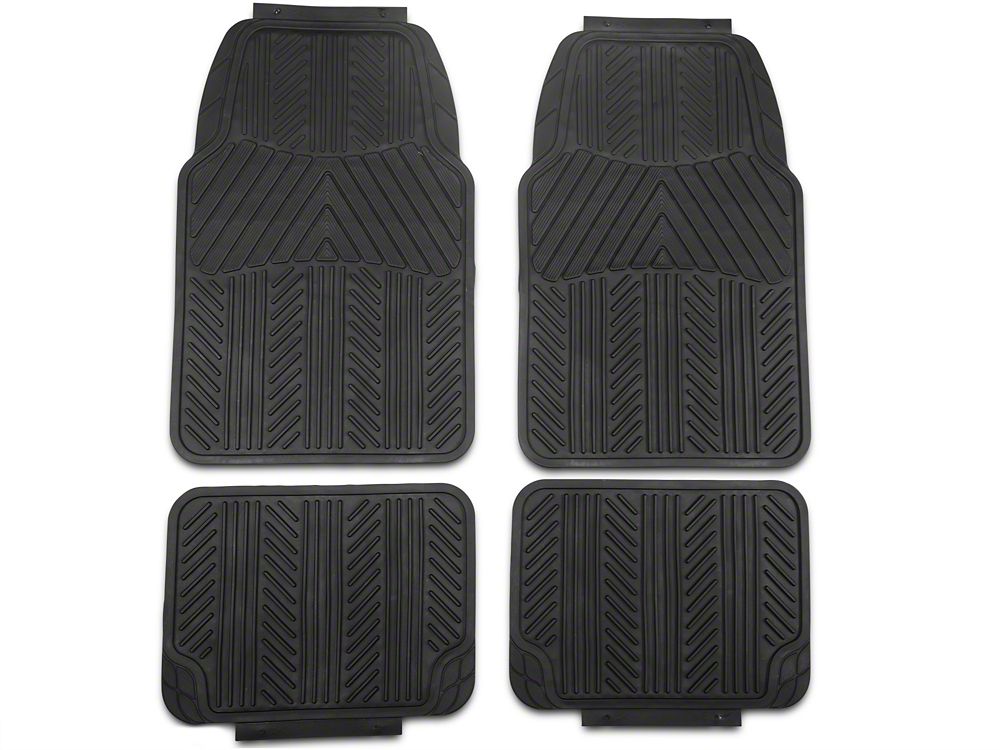 RedRock 4-Piece All-Weather Floor Mats; Black (Universal; Some Adaptation May Be Required)