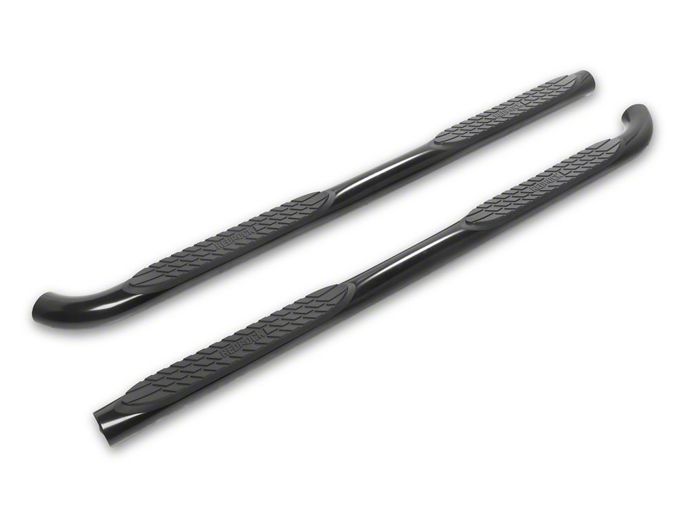 RedRock 3-Inch Side Step Bars; Gloss Black (25-26 4Runner)