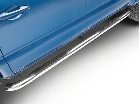 RedRock 3-Inch Side Step Bars; Stainless Steel (05-23 Tacoma Double Cab)