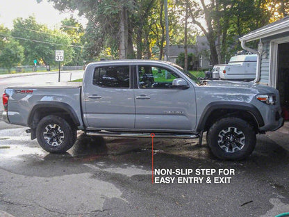RedRock 3-Inch Side Step Bars; Stainless Steel (05-23 Tacoma Double Cab)