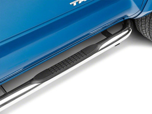 RedRock 3-Inch Side Step Bars; Stainless Steel (05-23 Tacoma Double Cab)