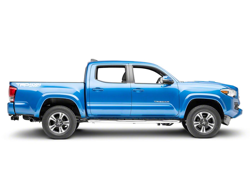 RedRock 3-Inch Side Step Bars; Stainless Steel (05-23 Tacoma Double Cab)