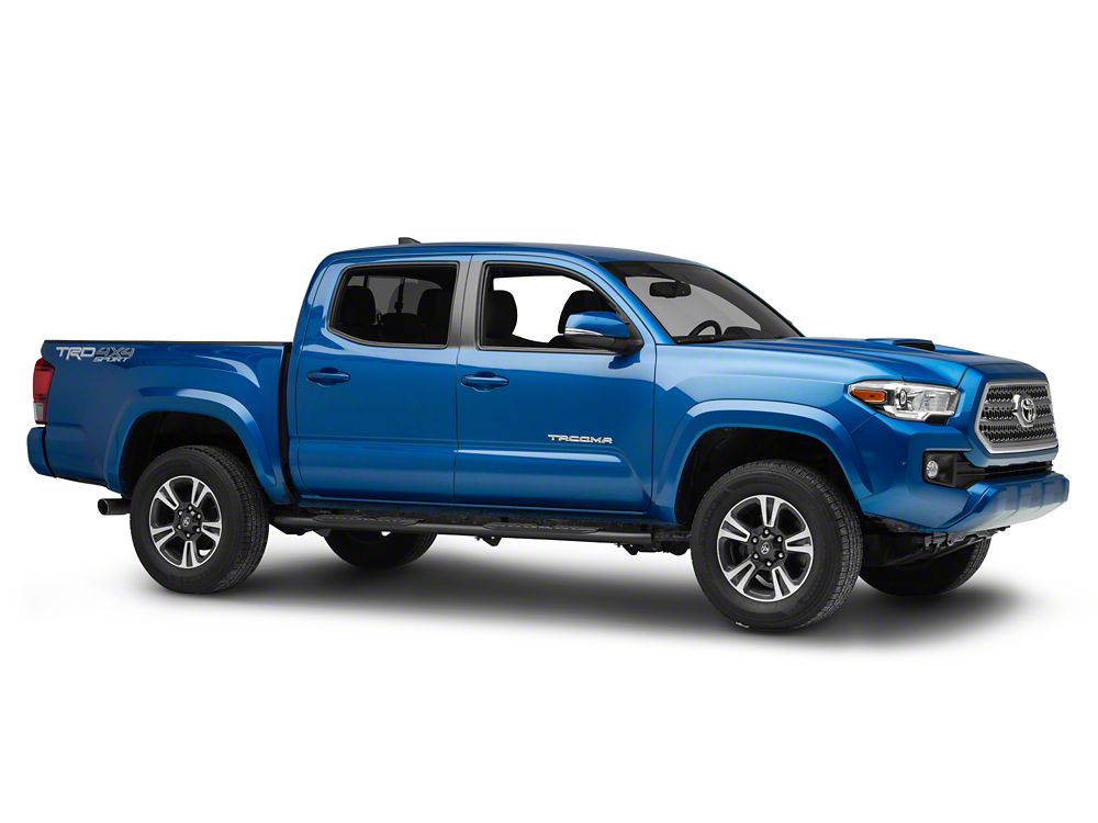 RedRock 4-Inch Oval Bent End PNC Side Step Bars; Black (05-23 Tacoma Double Cab)