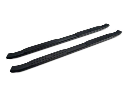 RedRock 4-Inch Oval Bent End PNC Side Step Bars; Black (05-23 Tacoma Double Cab)