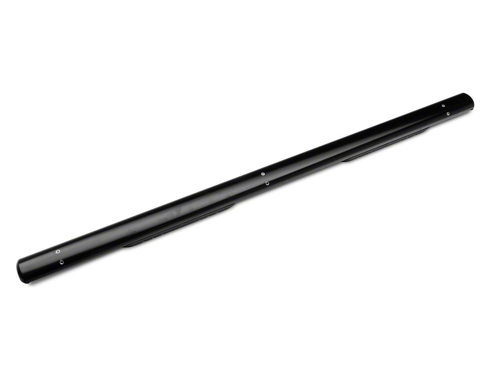 RedRock 4-Inch Oval Straight End Side Step Bars; Black (05-23 Tacoma Double Cab)