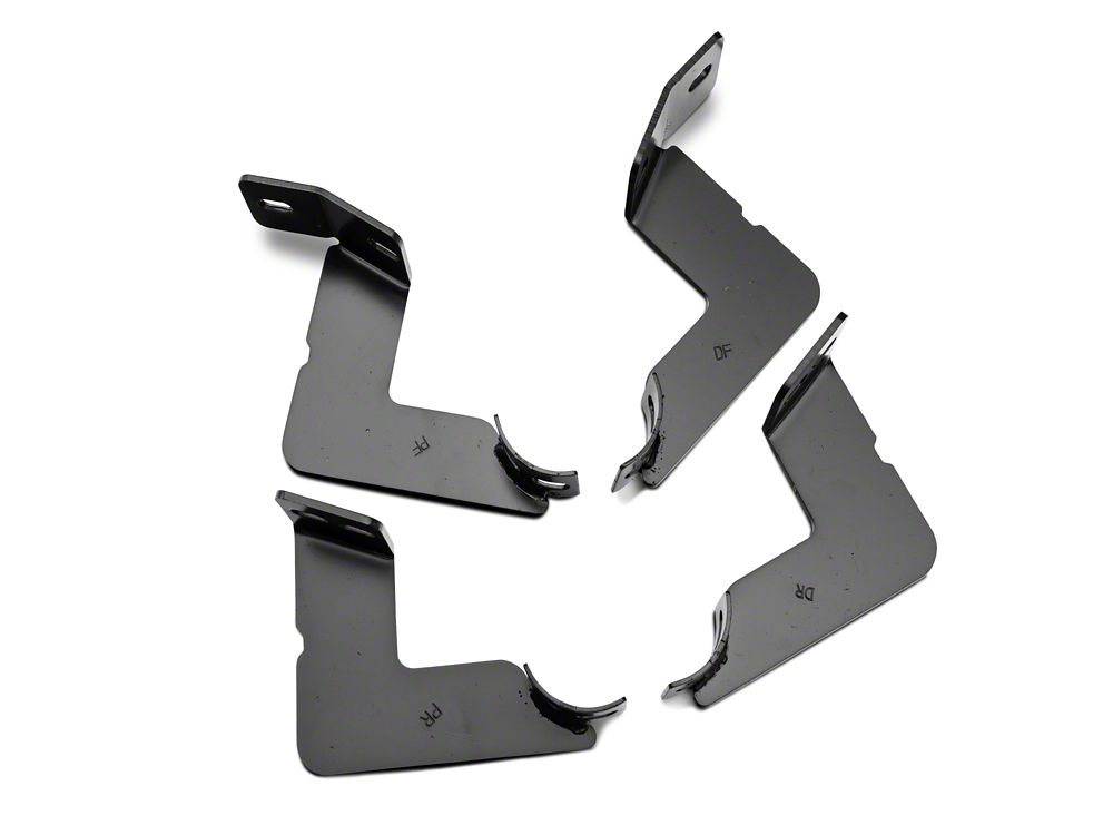 RedRock 4-Inch Oval Straight End Side Step Bars; Black (05-23 Tacoma Double Cab)