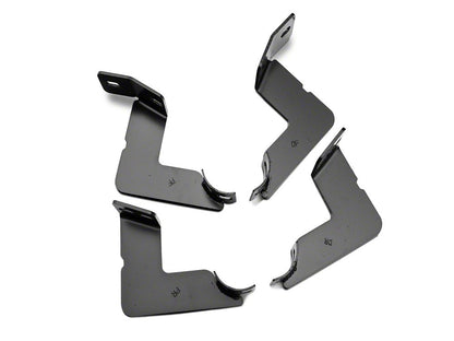 RedRock 4-Inch Oval Straight End Side Step Bars; Black (05-23 Tacoma Double Cab)