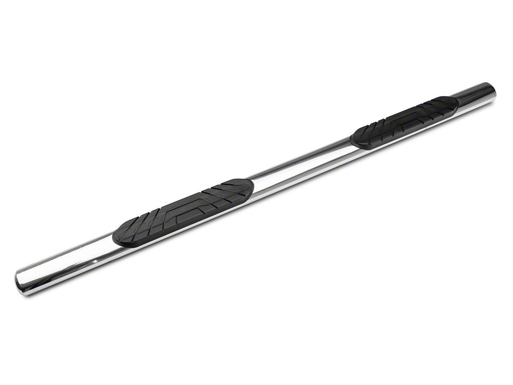 RedRock 4-Inch Oval Straight End Side Step Bars; Stainless Steel (05-23 Tacoma Double Cab)