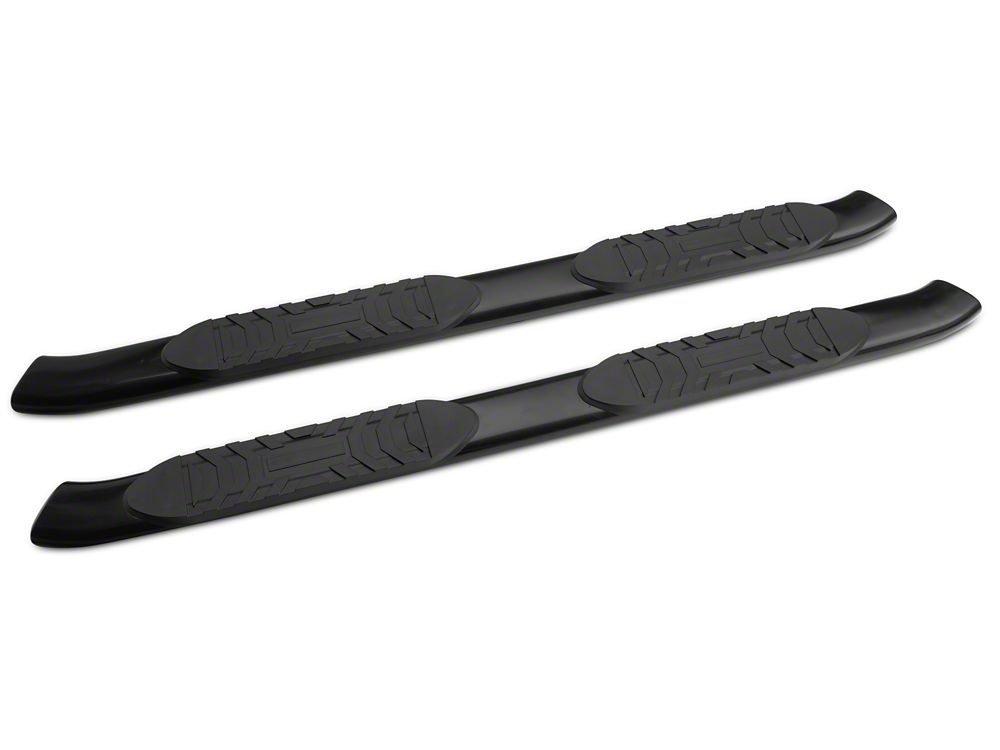 RedRock 5-Inch Oval Bent End Side Step Bars; Black (05-23 Tacoma Access Cab)