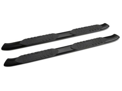 RedRock 5-Inch Oval Bent End Side Step Bars; Black (05-23 Tacoma Access Cab)