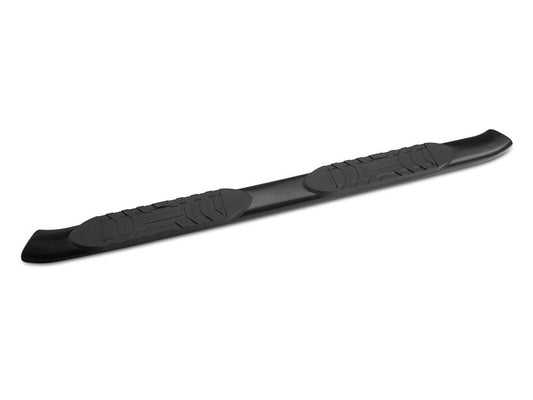 RedRock 5-Inch Oval Bent End Side Step Bars; Black (05-23 Tacoma Access Cab)