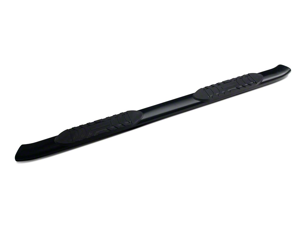 RedRock 5-Inch Oval Bent End Side Step Bars; Black (05-23 Tacoma Double Cab)