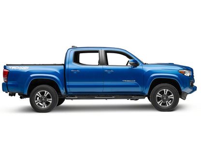 RedRock 5-Inch Oval Bent End Side Step Bars; Black (05-23 Tacoma Double Cab)