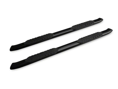 RedRock 5-Inch Oval Bent End Side Step Bars; Black (05-23 Tacoma Double Cab)