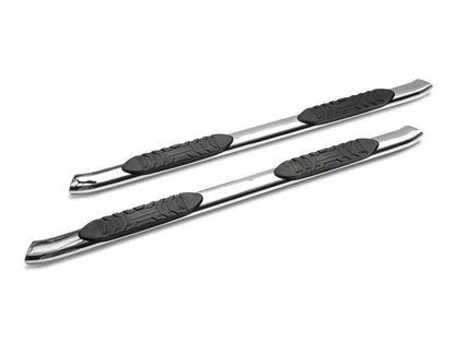 RedRock 5-Inch Oval Bent End Side Step Bars; Stainless Steel (05-23 Tacoma Double Cab)