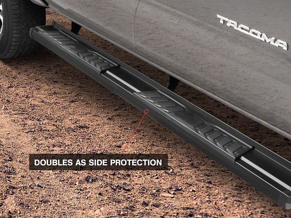 RedRock S6 Running Boards; Black (05-23 Tacoma Double Cab)