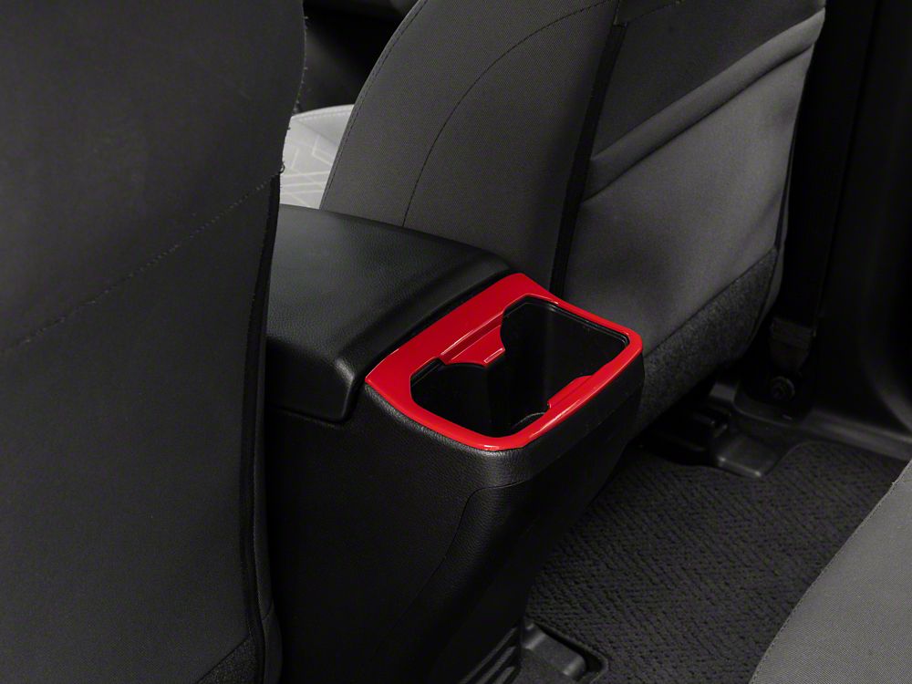 RedRock Rear Cup Holder Trim; Red (16-23 Tacoma)