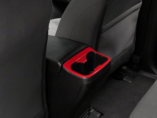 RedRock Rear Cup Holder Trim; Red (16-23 Tacoma)