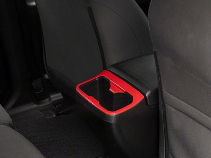 RedRock Rear Cup Holder Trim; Red (16-23 Tacoma)