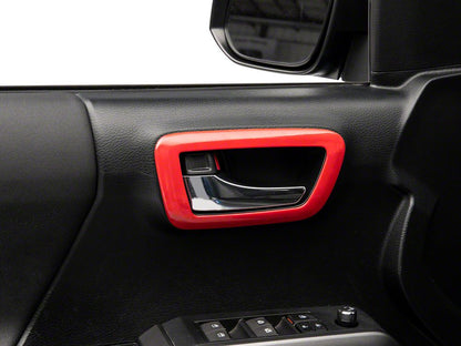 RedRock Front Door Handle Trim; Red (16-23 Tacoma)