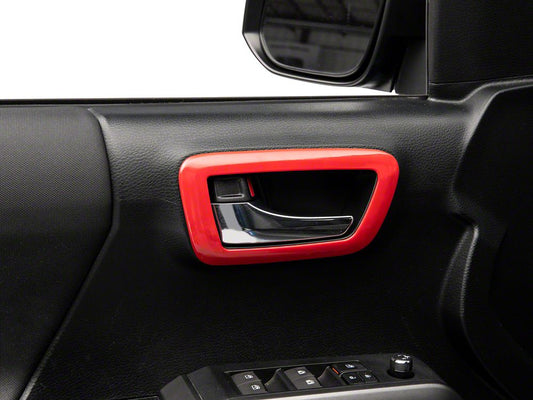 RedRock Front Door Handle Trim; Red (16-23 Tacoma)