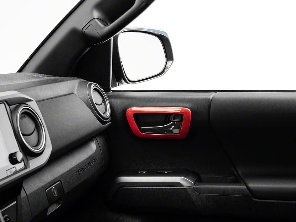 RedRock Front Door Handle Trim; Red (16-23 Tacoma)