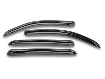 RedRock Low Profile Window Deflectors; Front and Rear; Gloss Black (16-23 Tacoma Double Cab)