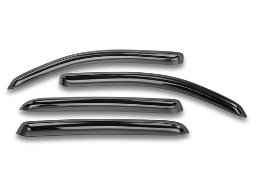 RedRock Low Profile Window Deflectors; Front and Rear; Gloss Black (16-23 Tacoma Double Cab)
