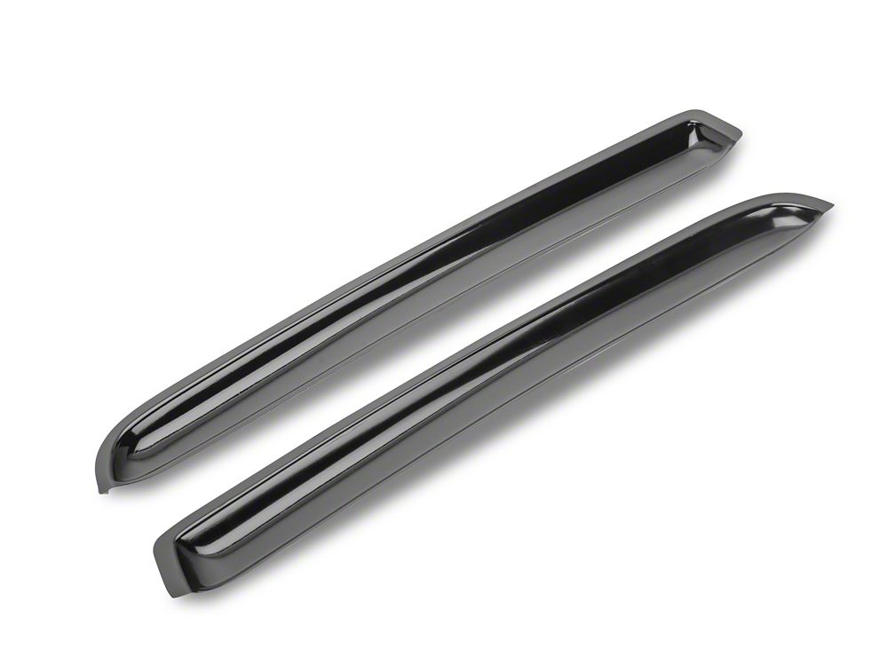 RedRock Low Profile Window Deflectors; Front and Rear; Gloss Black (16-23 Tacoma Double Cab)