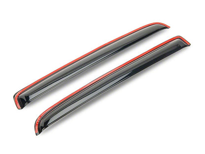 RedRock Low Profile Window Deflectors; Front and Rear; Gloss Black (16-23 Tacoma Double Cab)