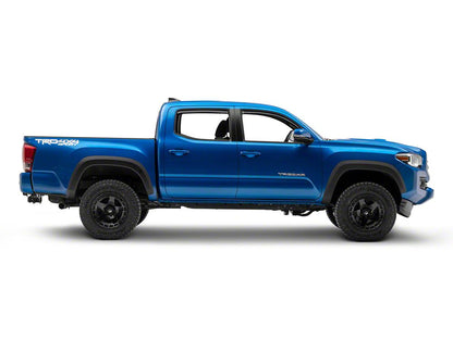 RedRock Low Profile Window Deflectors; Front and Rear; Gloss Black (16-23 Tacoma Double Cab)