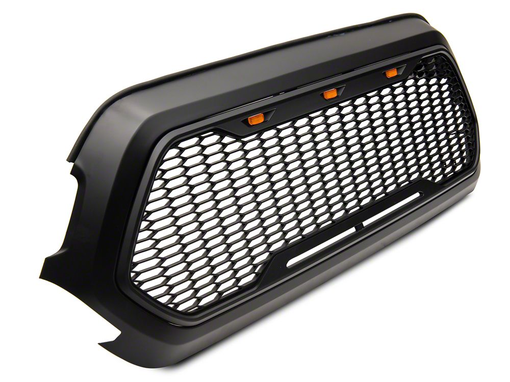 RedRock Baja Upper Replacement Grille with LED Lighting; Matte Black (16-23 Tacoma)