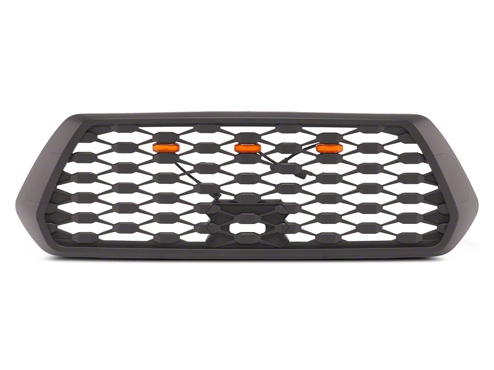 RedRock Baja Mesh Upper Replacement Grille with LED Lighting; Matte Black (16-23 Tacoma)