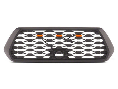 RedRock Baja Mesh Upper Replacement Grille with LED Lighting; Matte Black (16-23 Tacoma)