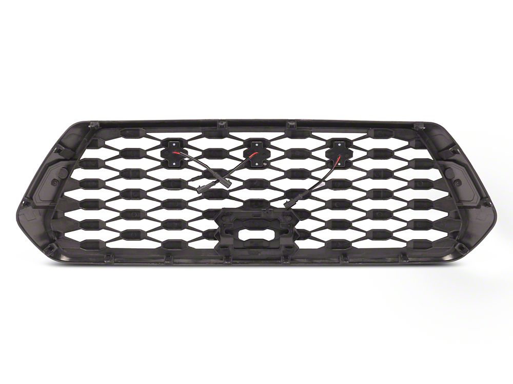 RedRock Baja Mesh Upper Replacement Grille with LED Lighting; Matte Black (16-23 Tacoma)