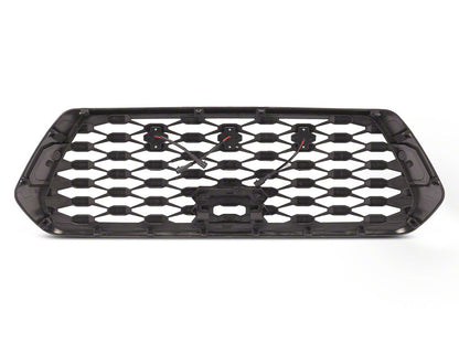 RedRock Baja Mesh Upper Replacement Grille with LED Lighting; Matte Black (16-23 Tacoma)
