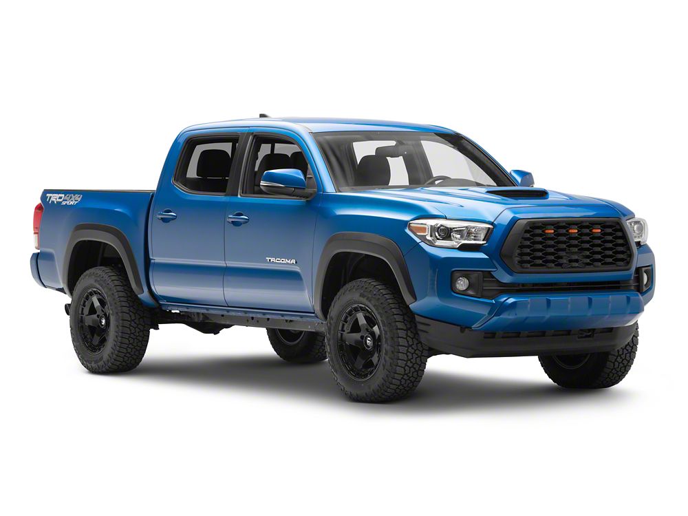RedRock Baja Mesh Upper Replacement Grille with LED Lighting; Matte Black (16-23 Tacoma)