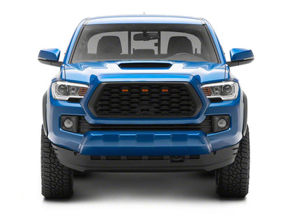 RedRock Baja Mesh Upper Replacement Grille with LED Lighting; Matte Black (16-23 Tacoma)