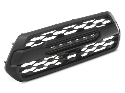 RedRock Baja Mesh Upper Replacement Grille with LED Off-Road Lighting; Matte Black (16-23 Tacoma)