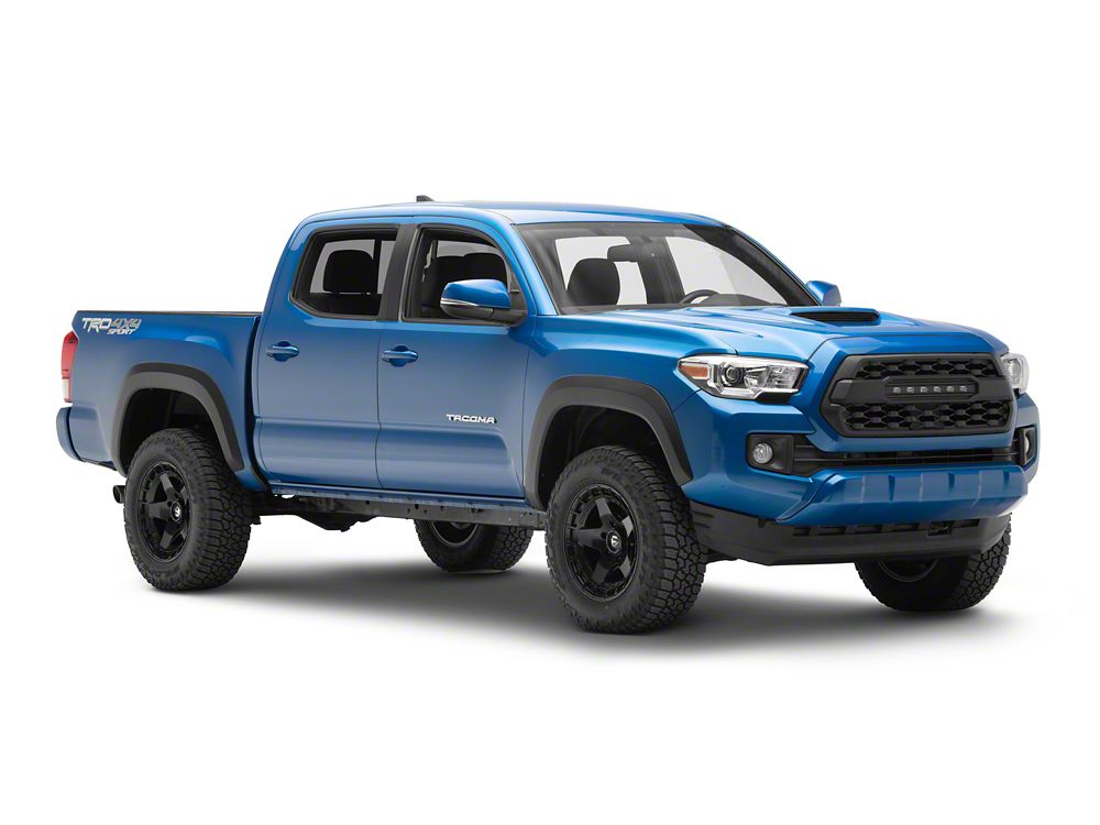 RedRock Baja Mesh Upper Replacement Grille with LED Off-Road Lighting; Matte Black (16-23 Tacoma)