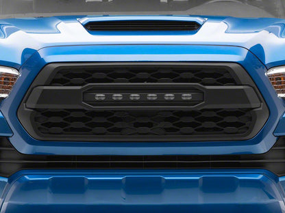 RedRock Baja Mesh Upper Replacement Grille with LED Off-Road Lighting; Matte Black (16-23 Tacoma)
