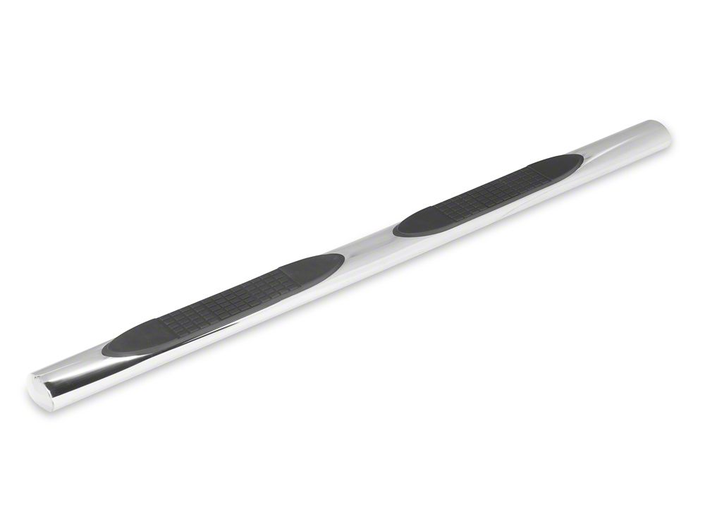 RedRock 4-Inch Oval Straight End Side Step Bars; Stainless Steel (05-23 Tacoma Access Cab)