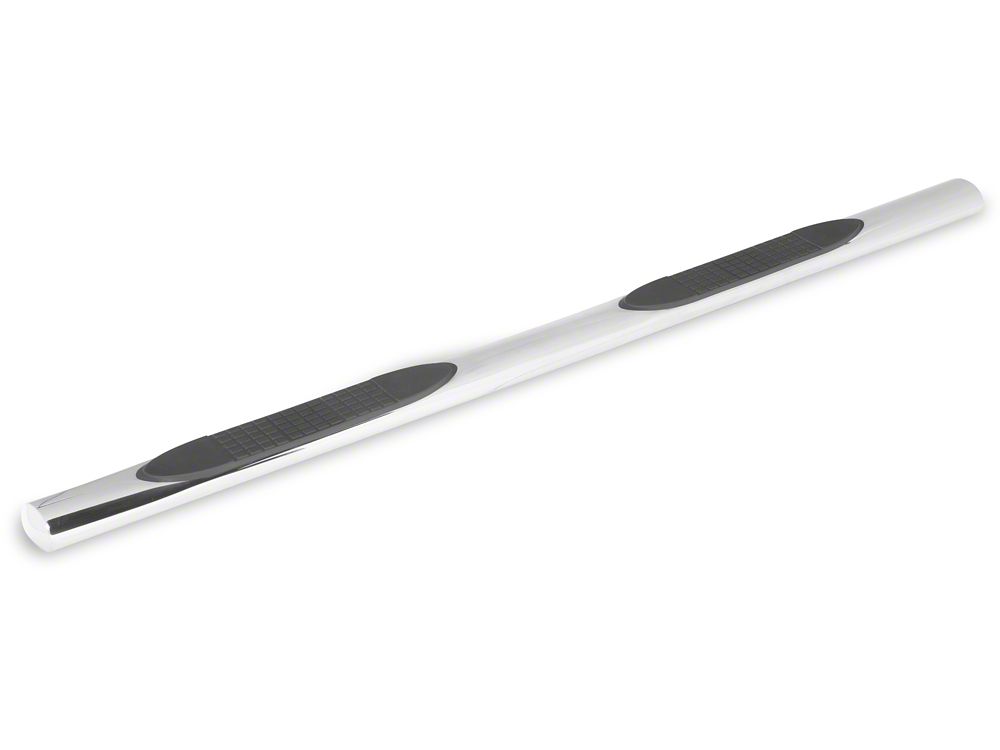 RedRock 4-Inch Oval Straight End Side Step Bars; Stainless Steel (05-23 Tacoma Double Cab)