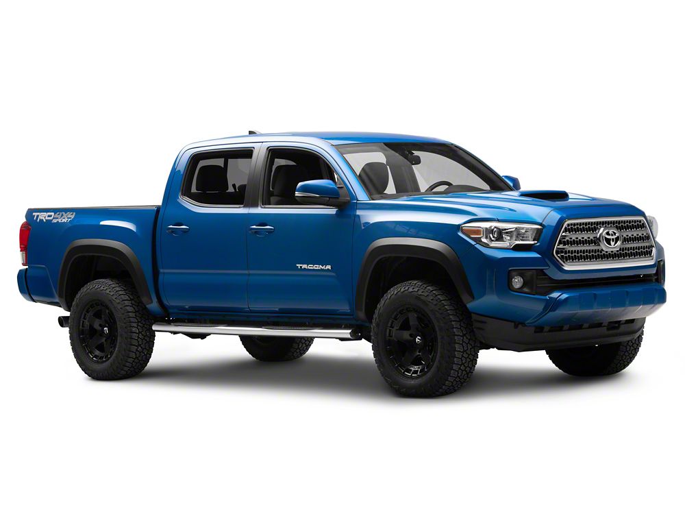RedRock 4-Inch Oval Straight End Side Step Bars; Stainless Steel (05-23 Tacoma Double Cab)
