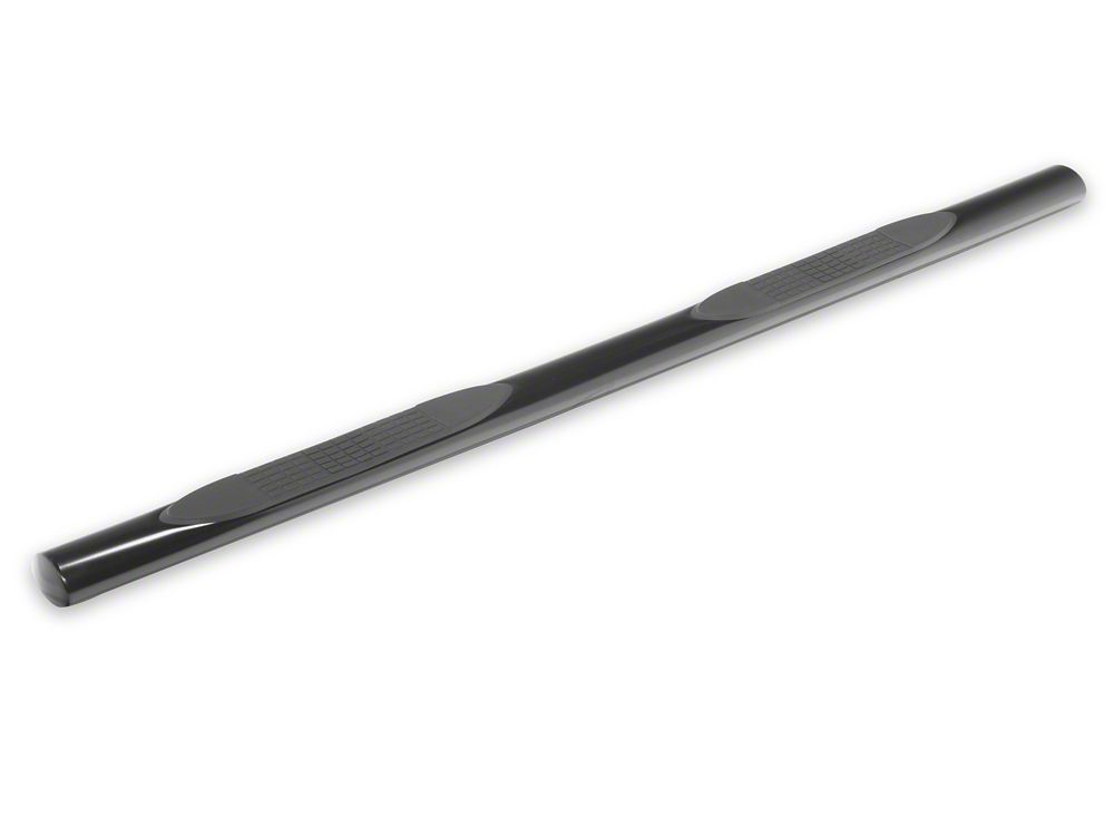 RedRock 4-Inch Oval Straight End Side Step Bars; Black (05-23 Tacoma Double Cab)