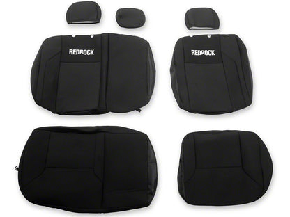 RedRock Neoprene Front and Rear Seat Covers; Black (16-23 Tacoma Double Cab)