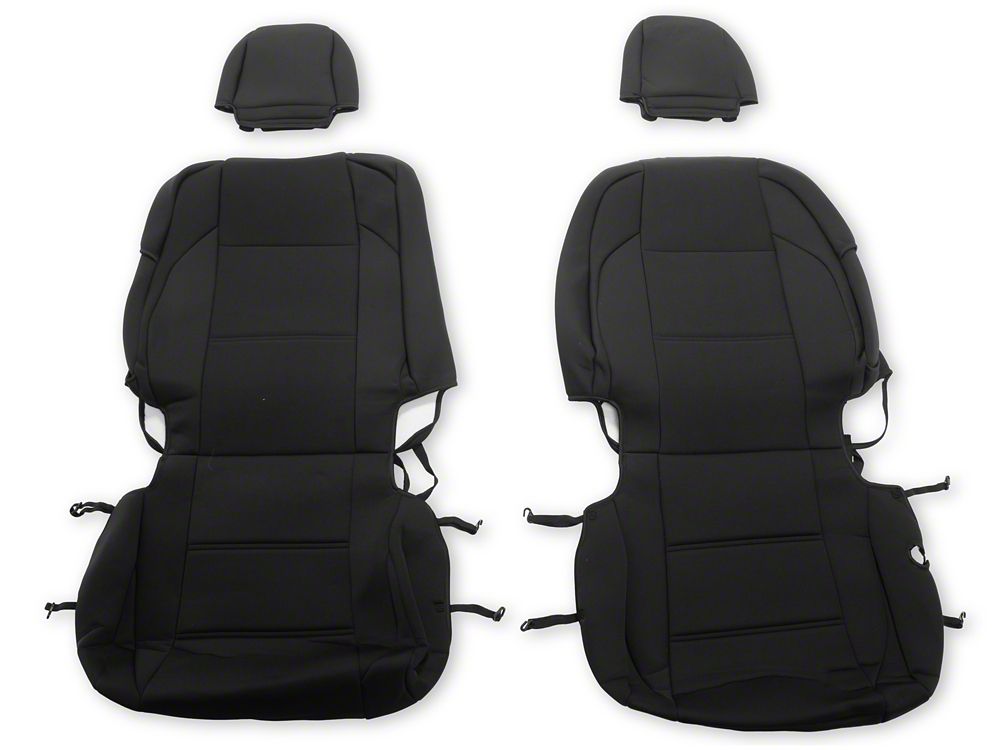 RedRock Premium Neoprene Front Seat Covers; Black (16-23 Tacoma Double Cab)