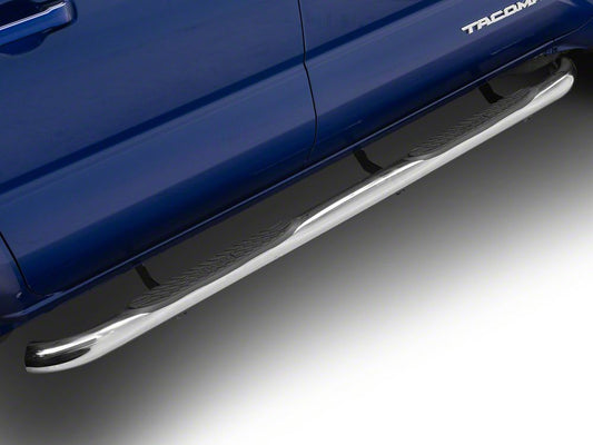 RedRock 3-Inch Side Step Bars; 304 Stainless Steel (24-25 Tacoma Double Cab)
