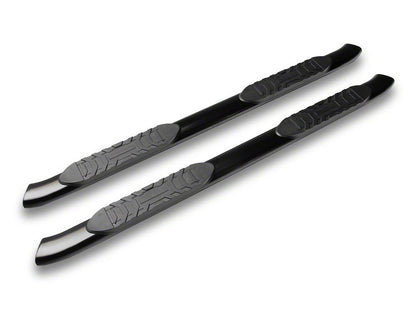 RedRock 5-Inch Oval Bent End Side Step Bars; Black (24-25 Tacoma Double Cab)