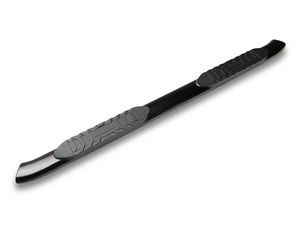 RedRock 5-Inch Oval Bent End Side Step Bars; Black (24-25 Tacoma Double Cab)